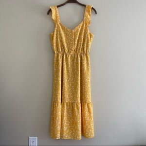 NWT BB Dakota Steve Madden Mustard Floral Midi Dress